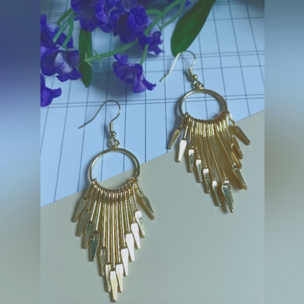 Metal tassel earrings